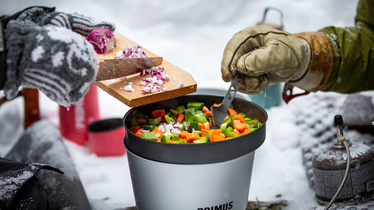 Primus Essential Pot Set - turystyczny zestaw dwóch garnków z patelnią i uchwytem - pojemność: 2,3 litra